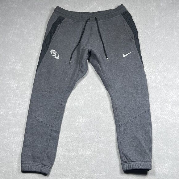 Nike Joggers Mens XL Gray FSU Florida State University Sweatpants Fleece Tapered